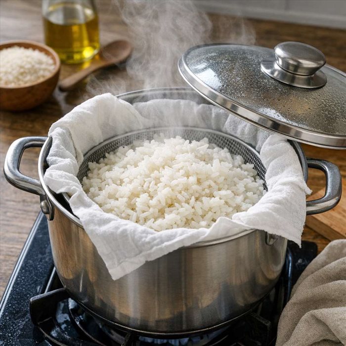 Cuire du riz à la vapeur sans cuiseur : méthode simple et rapide