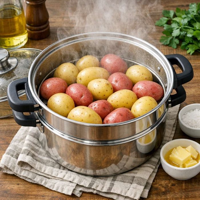 Pommes de terre vapeur uniformes : la méthode simple et précise