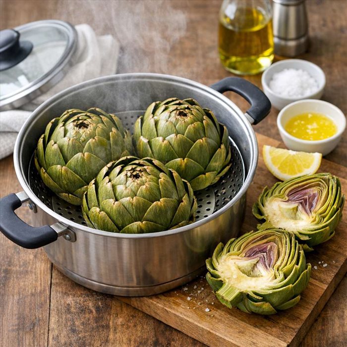Cuisson des artichauts à la vapeur : le bon timing selon leur taille